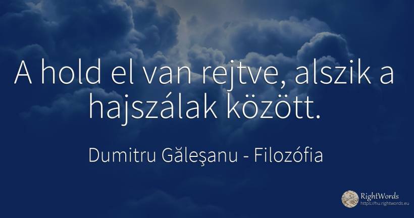 A hold el van rejtve, alszik a hajszálak között. - Dumitru Găleşanu, idézet filozófia